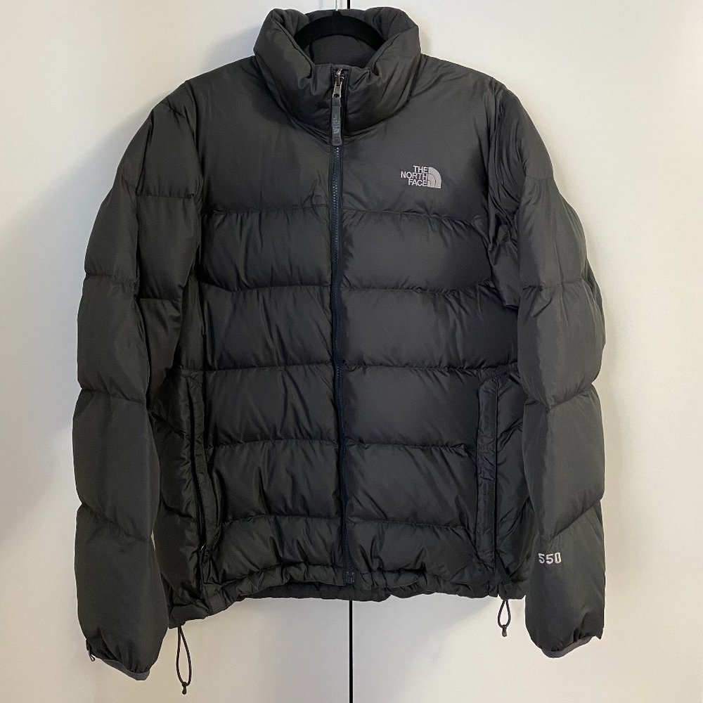 North Face Men's Puffer Jacket 550 Grey Size Medium